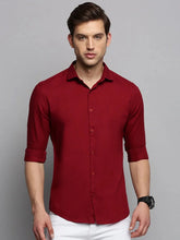 Men Maroon Solid Casual Shirt-SUPREMEPLAIN-1945-Maroon